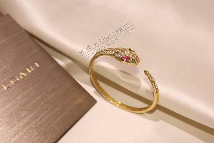 Bvlgari飾品 寶格麗蛇系列白金藍寶石手鐲  zgbq3029